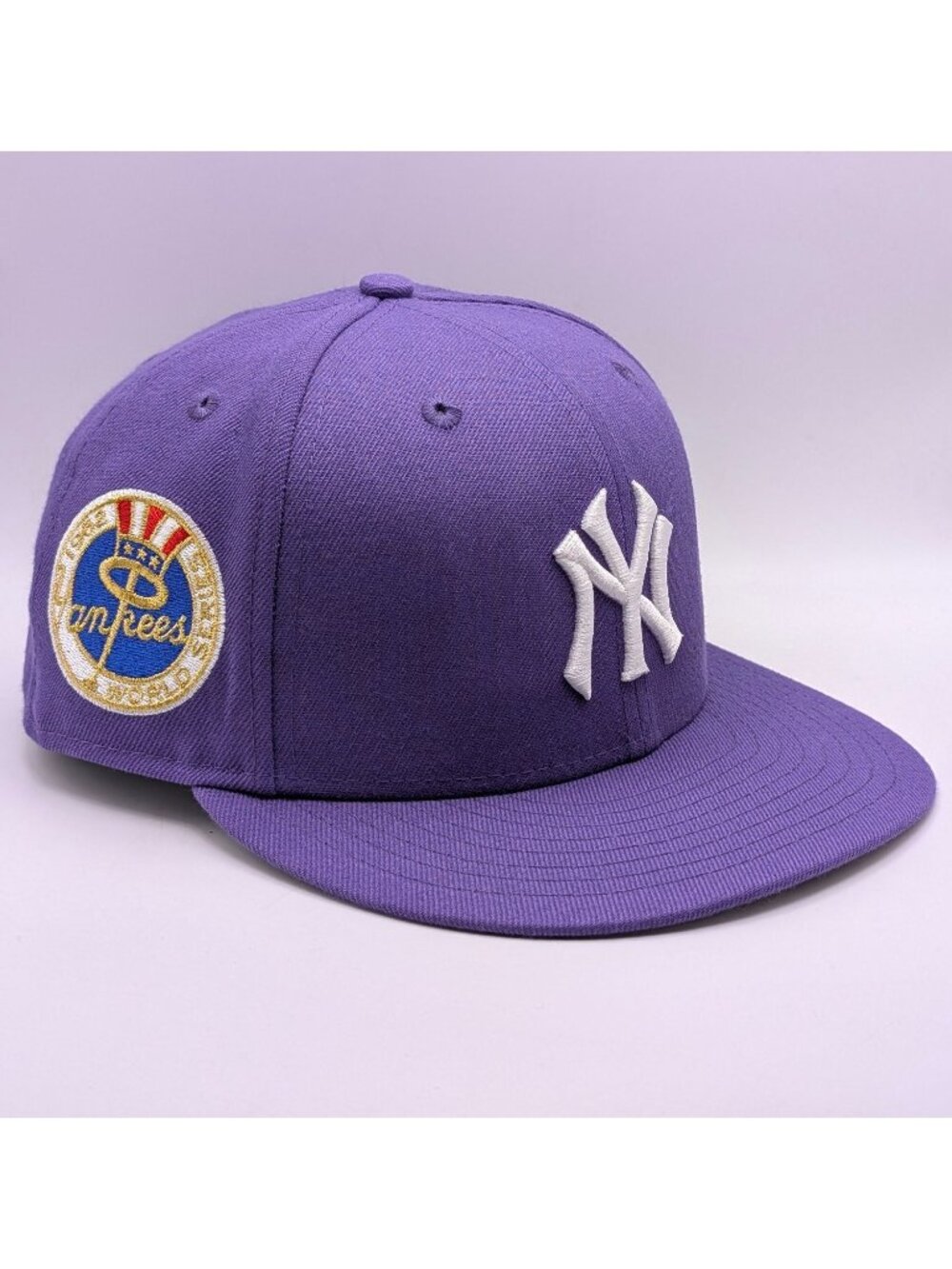 New York Yankees Fitted Hat MLB World Series 1962 Purple Size 7 3/8 New Era